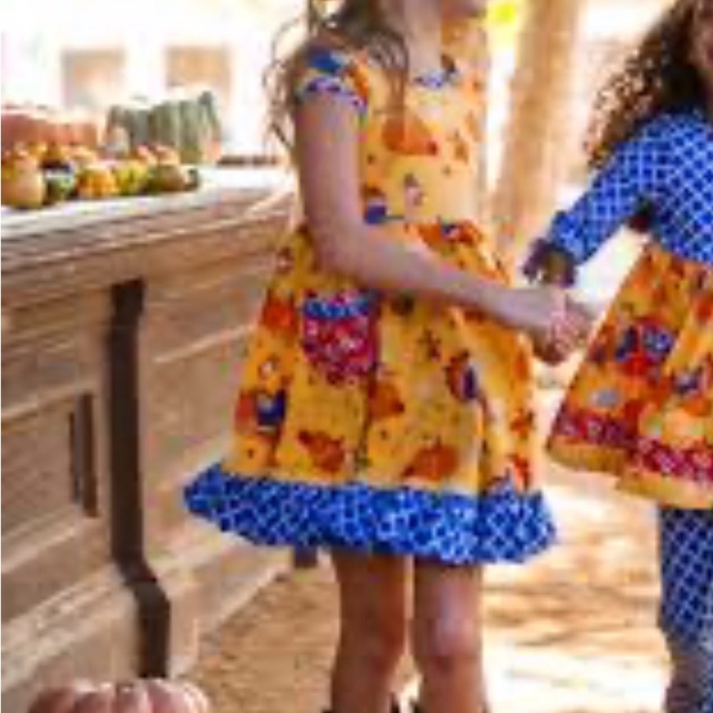 Eleanor Rose Thanksgiving Theme Twirl Dress Sz 6